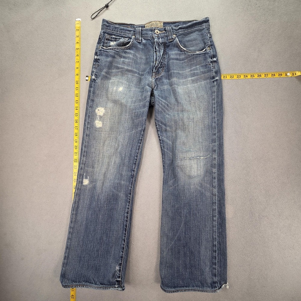 BKE Tyler Jeans Mens Blue Med Wash Relaxed Straight Button Fly Fits 31x30